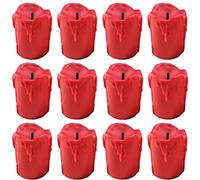 JINGYAN Bougies décoratives 3/6/12Pcs Flameless Candle Light Bright Battery Operated Tea Light With Realistic Flames Christmas Holiday Wedding Home Decor(3PCS,Red)