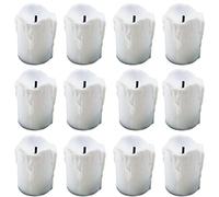 JINGYAN Bougies décoratives 3/6/12Pcs Flameless Candle Light Bright Battery Operated Tea Light With Realistic Flames Christmas Holiday Wedding Home Decor(3PCS,White)
