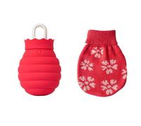 JINGYAN Bouillottes 1 PC Sac à eau chaude en silicone micro-ondes vivant gel hiver la main bouteille chaleureuse chaleur chauffage de silice bouteilles couvre-tricot(Red)