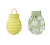 JINGYAN Bouillottes 1 PC Sac à eau chaude en silicone micro-ondes vivant gel hiver la main bouteille chaleureuse chaleur chauffage de silice bouteilles couvre-tricot(Green)