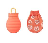 JINGYAN Bouillottes 1 PC Sac à eau chaude en silicone micro-ondes vivant gel hiver la main bouteille chaleureuse chaleur chauffage de silice bouteilles couvre-tricot(Orange)