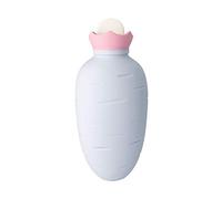 JINGYAN Bouillottes Bouteille d'eau chaude silicone mignon radis chaud chauds hiver main chaleur micro-ondes chauffage sac eau convient à toutes les saisons(White pink)