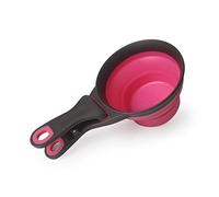 JINGYAN Bouteille d'eau pour Chien Cat Dog Bowls Pet Folding Measuring Spoon for Cats Dogs Multifunctional Latex Food Bowl Water Accessories Pet Supplies(Red,M-237ml)