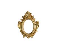 JINGYAN Cadres photo European Retro Mini Picture Frame Photo Props, Golden Silver Decoration Personal Resin Pictures Frames Gifts(B)