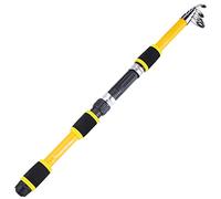 JINGYAN Cannes à pêche 1.6M Mini Telescopic Fishing Rod Carbon Fiber Hard Carp Feeder Spinning for Goods Portable Travel Equipment(Yellow)