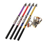 JINGYAN Cannes à pêche Rock Fishing Rod Small FRP Soft Tail Portable Telescopic Short Joint Long Range Vara De Pesca Canne a Peche(Yellow,1.8 m)