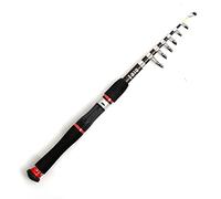 JINGYAN Cannes à pêche Spinning Bait Fishing Rod 1.5M .8M 2.1M .4M Telescopic Portable Tourist Boat(Spinning Red,2.4M)