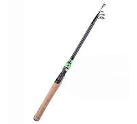JINGYAN Cannes à pêche Telescopic Lure Rod 1.8M 2.1M .4M .7M Carbon Fiber Cork Wood Handle Spinning Fishing Pole Tackle(Green B,2.1 m)