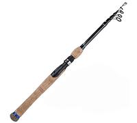 JINGYAN Cannes à pêche Telescopic Lure Rod 1.8M 2.1M .4M .7M Carbon Fiber Cork Wood Handle Spinning Fishing Pole Tackle(Blue B,1.8 m)