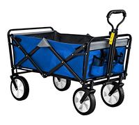 JINGYAN Chariots de Rangement Wagon Pliant Chariot Wagon Pliable Utilitaire Poignée Réglable Noir Orange Bleu Brouettes Chariots Wagons(Blue and Gray)