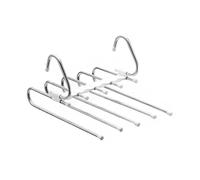 JINGYAN Cintre 5 in 1 Pant Hanger for Clothes Organizer Multifunction Shelves Closet Storage Organizer Stainless Steel Magic Trouser Hangers(Green)