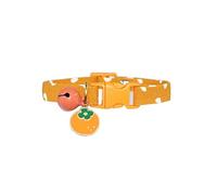 JINGYAN Colliers Classiques pour Chiens Beau Collier de Chat Fleur Soleil avec Coeur Cloche imprimé col colocèle Petit Chien Chippy Chaton Accessoires(Orange,S(20-30CM))