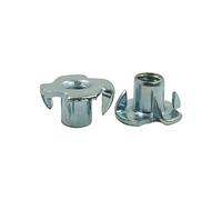 JINGYAN Contre-écrous Galvanized four Claws Nut wood inset Speaker T-nut Embedded fastener Screw cap Furniture Hardware(M6 2PCS)