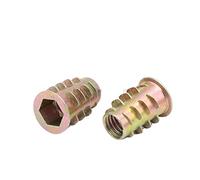 JINGYAN Contre-écrous Metal Hexagon Hex Socket Head Embedded Insert Nut E-Nut for Wood Furniture Inside and Outside Thread Zinc-alloy(M5)