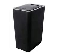 JINGYAN Corbeilles à papier Poubelle avec couvercle maison salle de bain toilette salon cuisine créatif crevasse presse-type couvercle papier panier poubelle(Black)