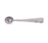 JINGYAN Cuillères à café 1Pcs Stainless Steel Coffee Spoon With Sealing Clip Ice Cream Tea Milk Powder Kitchen Accessories Wholesale(Silver)