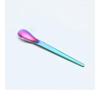 JINGYAN Cuillères à café 304 stainless steel mini spoon ice cream fruit dessert tea rose gold coffee tableware(Rianbow)