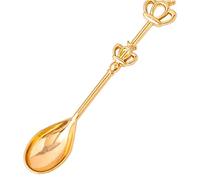 JINGYAN Cuillères à café Golden Crown Coffee Spoon 2pcs/set Drink Mixing Restaurant Hotel Party Tableware Household Kitchen Supplies Gift