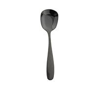 JINGYAN Cuillères à glace Square Flat-bottomed Rice Spoon Dessert Ice Cream Stainless Steel(Black)