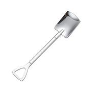 JINGYAN Cuillères à thé Creative Food-Grade Stainless Steel Coffee Ice Cream Spoons Shovel Shape Multi-Color Long Handle Teaspoons Kitchen Tool