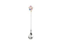 JINGYAN Cuillères à thé Creative Stainless Steel Spoon Cherry Blossoms Coffee Dessert Tableware Decoration Tea