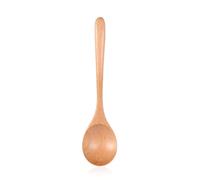 JINGYAN Cuillères à thé Natural Solid Wooden Spoon Soup Scoop Wood Tableware Porridge Dessert Teaspoon Kitchen Cooking Utensil