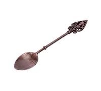 JINGYAN Cuillères à thé Retro Coffee Spoon Sugar Tea Dessert Cake Spoons Mini Carved Ice Cream Teaspoon Small Alloy Cutlery Accessories