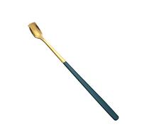 JINGYAN Cuillères à thé Square-Headed Teaspoon Long Handle Stainless Steel Coffee Stirring Spoons Dessert Ice Cream Mini Scoop Kitchen Tableware