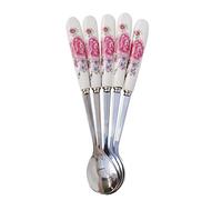 JINGYAN Cuillères à thé Stainless Steel Ceramic Handle Tea Spoon Creative Coffee Honey Dessert Ice Cream Small Teaspoon
