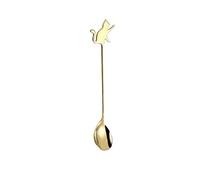 JINGYAN Cuillères à thé Stainless Steel Mini Gold Cartoon Cat Spoon Creative Cake Stirring Sugar Soup Dessert Teaspoon