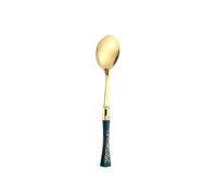 JINGYAN Cuillères à thé Stainless Steel Spoon Creative Imitation Ceramic Handle Household Soup Rice Spoons Tablewear Metal Teaspoons