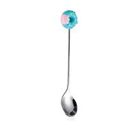 JINGYAN Cuillères à thé Stainless Steel Spoon Cute Donut Fork Coffee Stirring Teaspoon Kitchen Accessories Tableware Cutlery