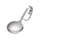JINGYAN Cuillères à thé Stainless Steel Spoon Round Head Teaspoons Coffee Ice Cream Desserts Tools Creative Bend Handle Tableware