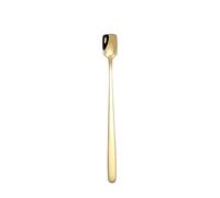 JINGYAN Cuillères à thé Stainless Steel Square-Headed Teaspoon Long Handle Cutlery Coffee Tea Spoons Dessert Ice Cream Scoop Kitchen