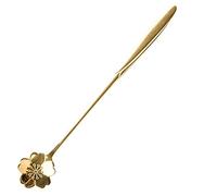 JINGYAN Cuillères à thé Stainless Steel Vintage Gold Flower Spoons Coffee Tea Spoon Fancy Sugar Dessert Teaspoon Bar Cafe Tableware Supplies