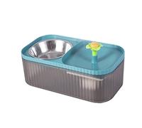JINGYAN Distributeur d'eau pour Chien Cat Water Fountain USB Automatic Cats Flower Water Dispenser Pet Double Bowl Stainless Steel Food Feeder Drinking Filter