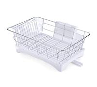JINGYAN Égouttoirs à vaisselle Dish Drying Rack Drainboard Tray Counter Top Glass Utensil Organizer Drainer(White)