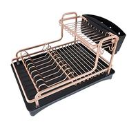 JINGYAN Égouttoirs à vaisselle Double Layer Aluminum Alloy Sink Stand Dish Drying Rack Kitchen Organizer Drainer Plate Holder Cutlery Storage Shelf Accessories