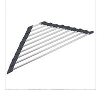 JINGYAN Égouttoirs à vaisselle Triangle Dish Drying Rack For Sink Corner Roll Up Caddy Sponge Holder Foldable Stainless Steel Drainer Kitchen Accessories(Black,201)