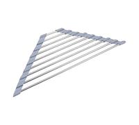 JINGYAN Égouttoirs à vaisselle Triangle Dish Drying Rack For Sink Corner Roll Up Caddy Sponge Holder Foldable Stainless Steel Drainer Kitchen Accessories(Grijs,304)