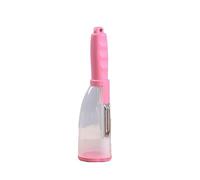 JINGYAN Éplucheurs Storage Type Peeling Knife Potato Cucumber Peeler with Storage Tube Apple Fruit Vegetable Scratcher Household Kitchen Gadge(Pink)