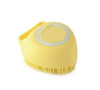 JINGYAN Éponges de bain Brosse en silicone pour mousse rapide, jolie brosse magique, massage complet du corps, accessoire de bain, douche pour animaux de compagnie, vêtements remplaçables (jaune)