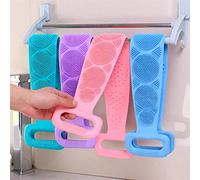 JINGYAN Éponges de douche pour frotter le dos de la boue magique en silicone serviettes de bain exfoliantes massage du corps douche gommage gommage peau peau massage brosse de douche (rose)