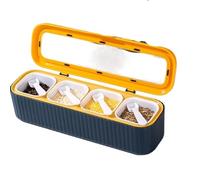 JINGYAN Étagère à épices Seasoning Storage Condiment Jars with Spoons Lid for Home Kitchen Cookin
