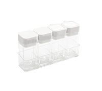 JINGYAN Étagère à épices Transparent Spice Jar Set Salt and Pepper Seasoning Bottle Kitchen Condiment Soy Sauce Vinegar Storage Container Spice Rack Tool