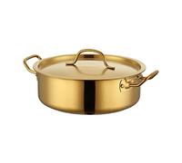JINGYAN Faitouts Golden pot Hot Soup Rinse for induction cooker Flat bottomed double ear single Stainless steel hot basin