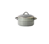 JINGYAN Faitouts Phnom Penh Ceramic Double Ear Soup Bowl Instant Noodles with Cover Salad Noodle Pot Large