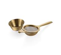 JINGYAN Filtres à thé Stainless steel colander tea brewer metal cup strainer with handle loose leaf filter teapot kitchen tools(Gold)
