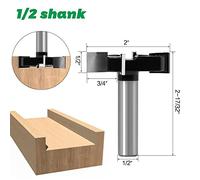 JINGYAN Fraises 1pc 1/2"12mm Shank 4 Edge T Type Slotting Cutter Tool Router Bits For Industrial Grade Milling(12.7mm shank)