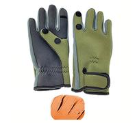 JINGYAN Gants pêche 1 Pair Neoprene Outdoor Fishing Fingerless Gloves Waterproof Non-Slip Cycling Mountaineering Breathable Sports(ArmyGreen,XL)